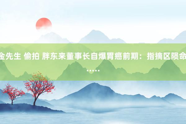 金先生 偷拍 胖东来董事长自爆胃癌前期：指摘区陨命......